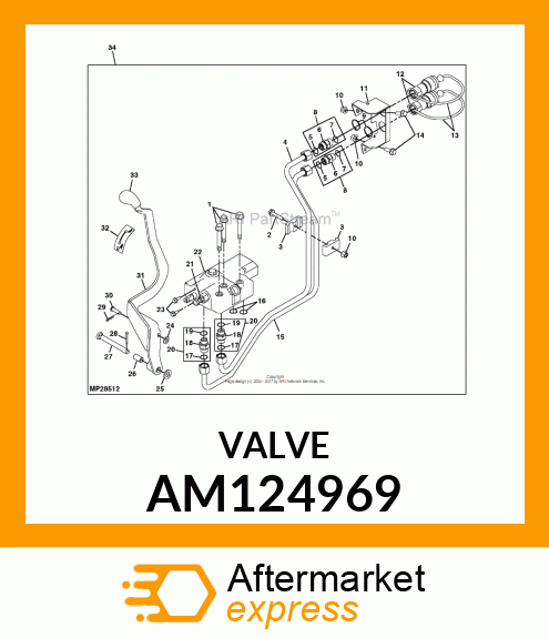 VALVE, ONE SPOOL LESS RELIEF AM124969