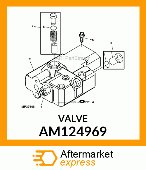 VALVE, ONE SPOOL LESS RELIEF AM124969