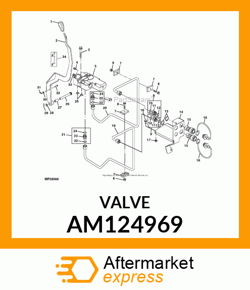 VALVE, ONE SPOOL LESS RELIEF AM124969