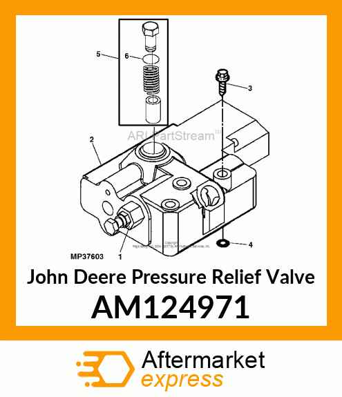 VALVE, RELIEF (2,125 PSI) AM124971