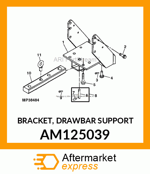 BRACKET, DRAWBAR SUPPORT AM125039