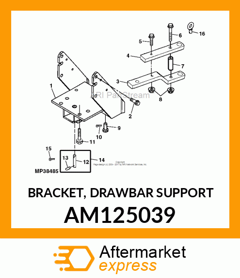 BRACKET, DRAWBAR SUPPORT AM125039