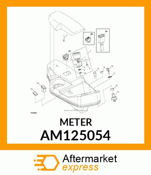 METER, HOUR RECT SURFACE MTG METRIC AM125054