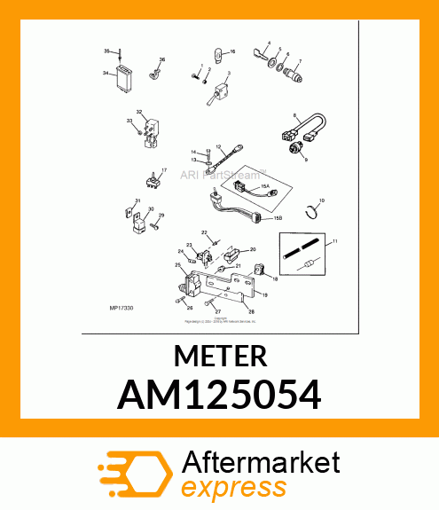 METER, HOUR RECT SURFACE MTG METRIC AM125054