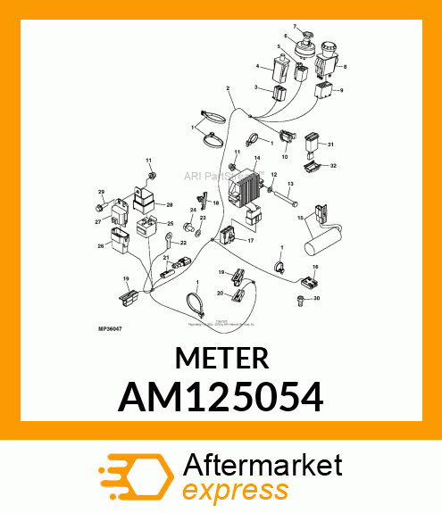 METER, HOUR RECT SURFACE MTG METRIC AM125054