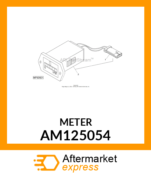 METER, HOUR RECT SURFACE MTG METRIC AM125054