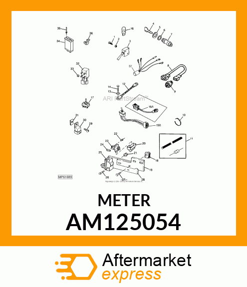 METER, HOUR RECT SURFACE MTG METRIC AM125054