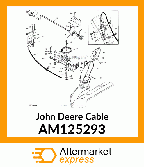 CABLE, SPOUT CAP DEFLECTOR AM125293