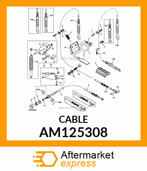 CONTROL, THROTTLE CABLE AM125308