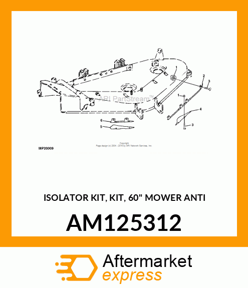 ISOLATOR KIT, KIT, 60" MOWER ANTI AM125312