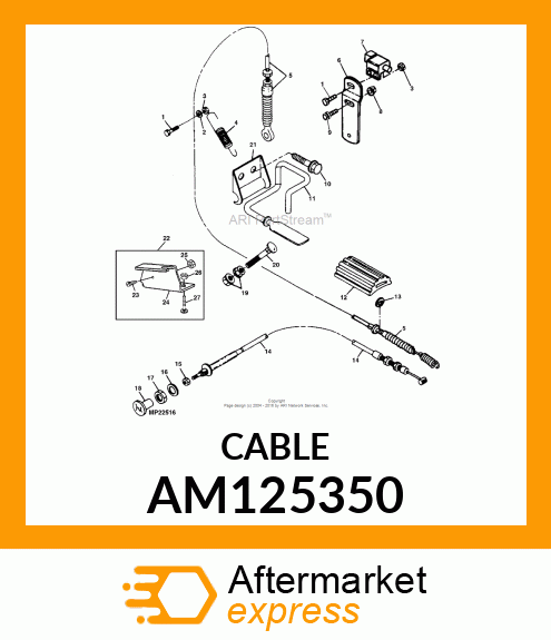 CONTROL, THROTTLE CABLE AM125350