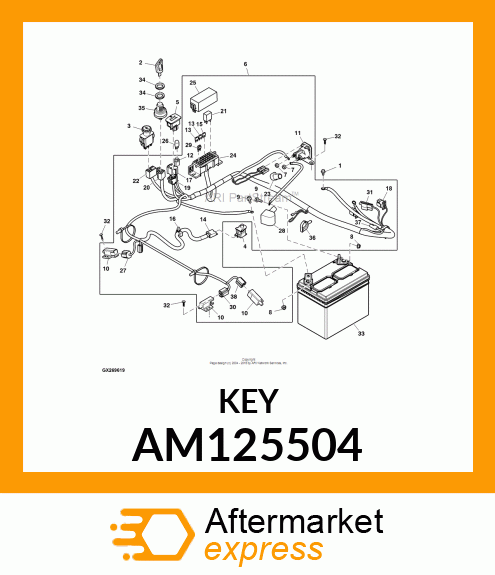 KEY, PADDED W/BELL FACE AM125504