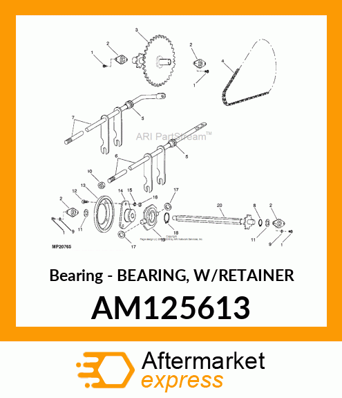 Bearing - BEARING, W/RETAINER AM125613