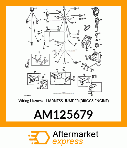 Wiring Harness - HARNESS, JUMPER (BRIGGS ENGINE) AM125679