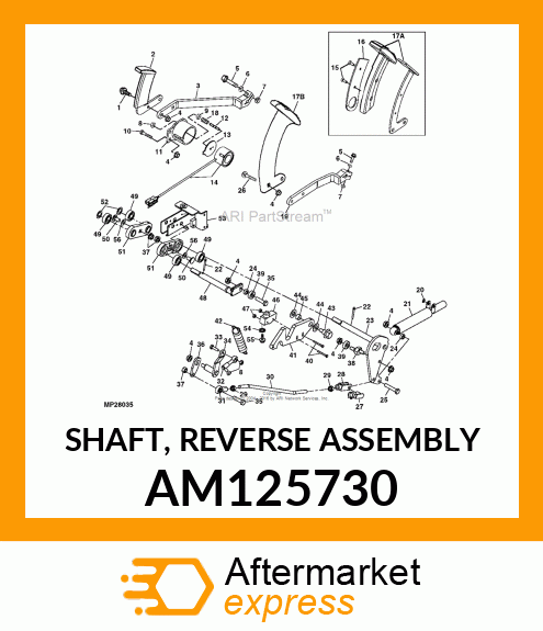 SHAFT, REVERSE ASSEMBLY AM125730