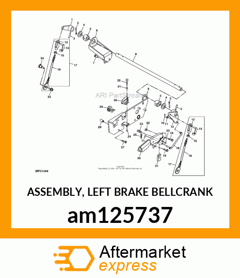 ASSEMBLY, LEFT BRAKE BELLCRANK am125737