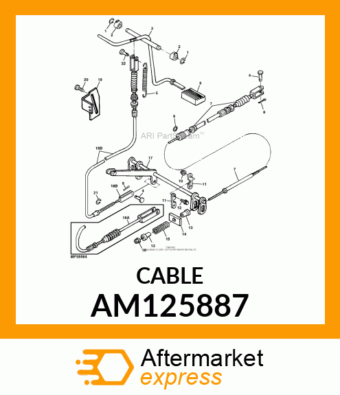 CONTROL, BRAKE CABLE ASSY AM125887