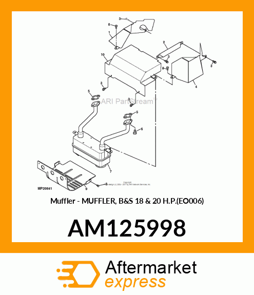 Muffler - MUFFLER, B&S 18 & 20 H.P.(EO006) AM125998