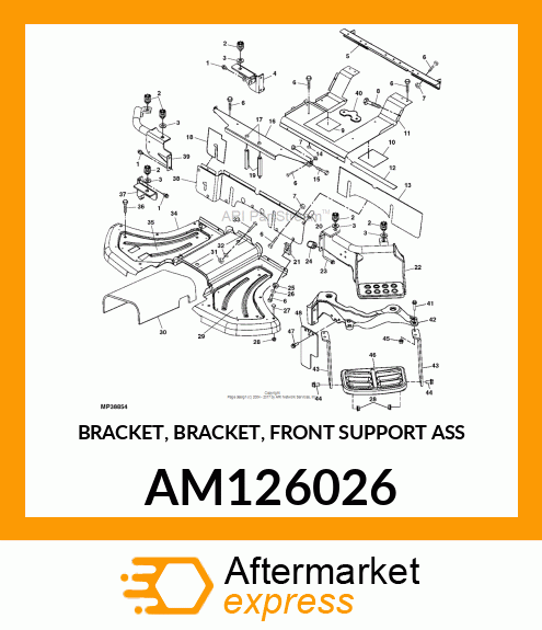 BRACKET, BRACKET, FRONT SUPPORT ASS AM126026