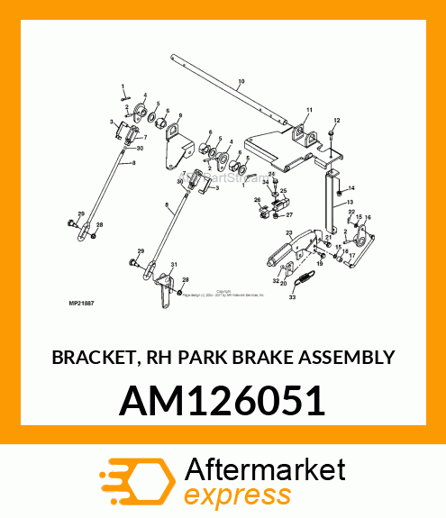 BRACKET, RH PARK BRAKE ASSEMBLY AM126051