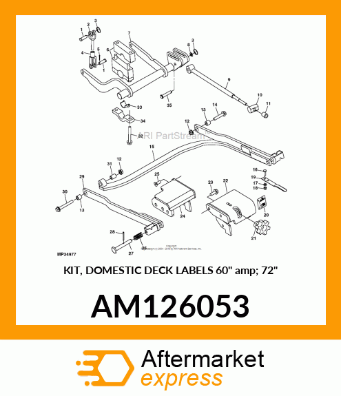 KIT, DOMESTIC DECK LABELS 60" amp; 72" AM126053