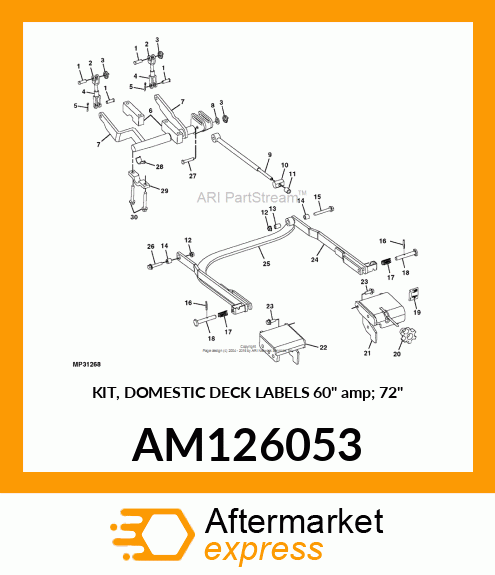 KIT, DOMESTIC DECK LABELS 60" amp; 72" AM126053