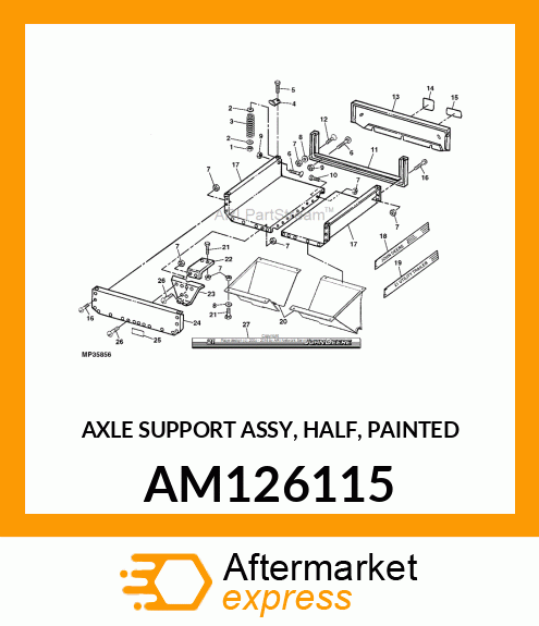 AXLE SUPPORT ASSY, HALF, PAINTED AM126115