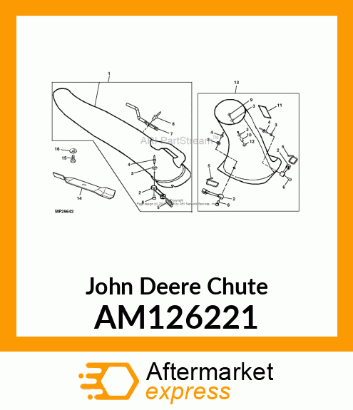 CHUTE, LOWER DISCHARGE ASSY AM126221