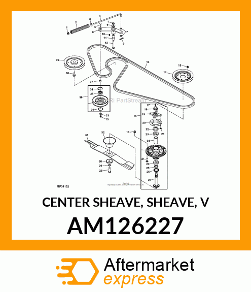 CENTER SHEAVE, SHEAVE, V AM126227