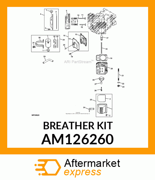 KIT, BREATHER COVER W/GASKET AM126260