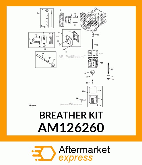 KIT, BREATHER COVER W/GASKET AM126260