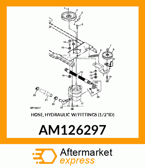 HOSE, HYDRAULIC W/FITTINGS (1/2"ID) AM126297