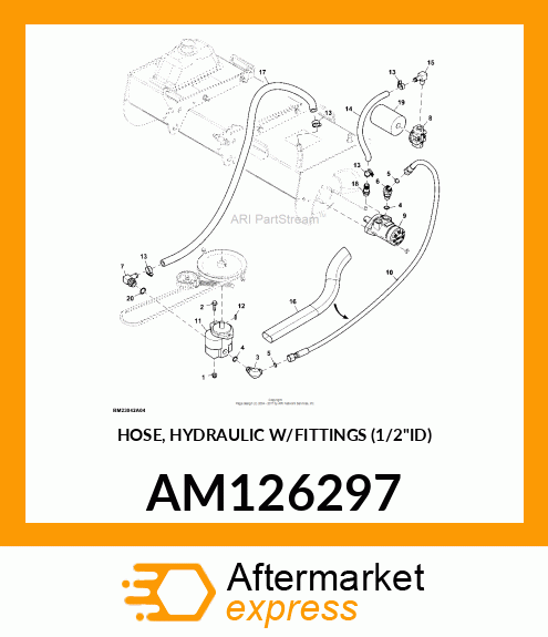 HOSE, HYDRAULIC W/FITTINGS (1/2"ID) AM126297