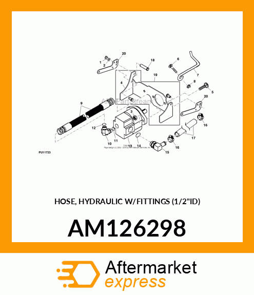 HOSE, HYDRAULIC W/FITTINGS (1/2"ID) AM126298