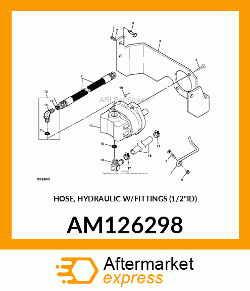 HOSE, HYDRAULIC W/FITTINGS (1/2"ID) AM126298