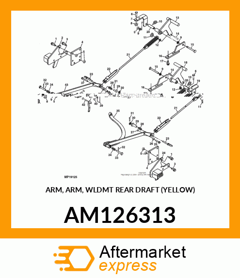 ARM, ARM, WLDMT REAR DRAFT (YELLOW) AM126313