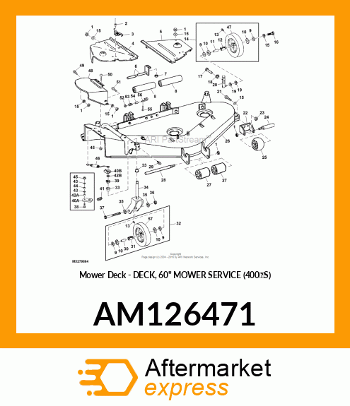 Mower Deck - DECK, 60" MOWER SERVICE (400'S) AM126471