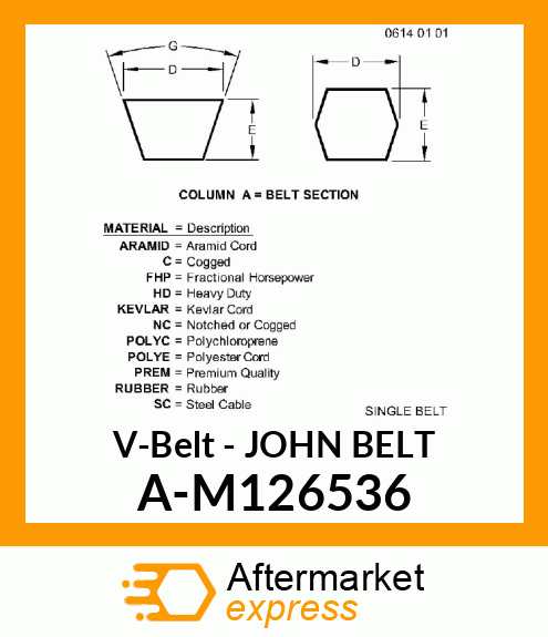 V-Belt - JOHN BELT A-M126536