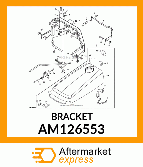 BRACKET, WELDED HOOD RELEASE AM126553