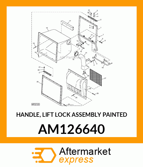 HANDLE, LIFT LOCK ASSEMBLY PAINTED AM126640