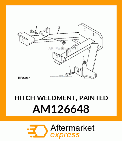HITCH WELDMENT, PAINTED AM126648