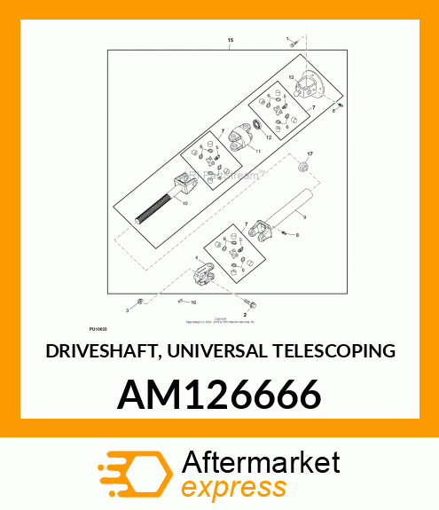 DRIVESHAFT, UNIVERSAL TELESCOPING AM126666