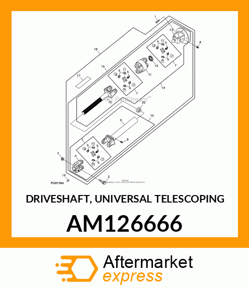 DRIVESHAFT, UNIVERSAL TELESCOPING AM126666