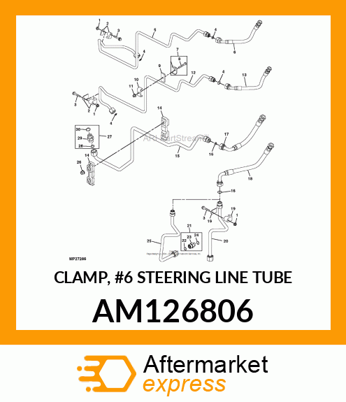 CLAMP, #6 STEERING LINE TUBE AM126806