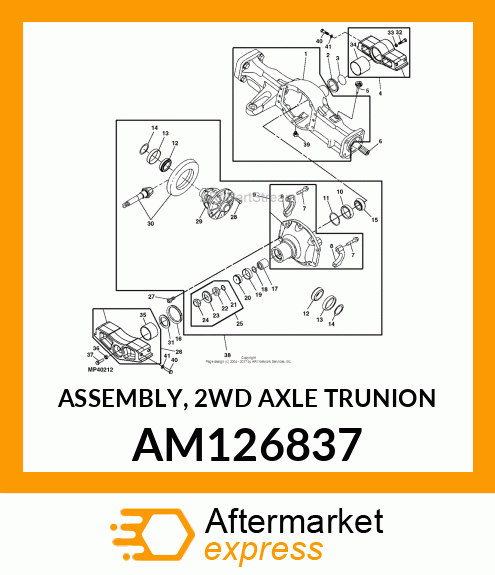 ASSEMBLY, 2WD AXLE TRUNION AM126837
