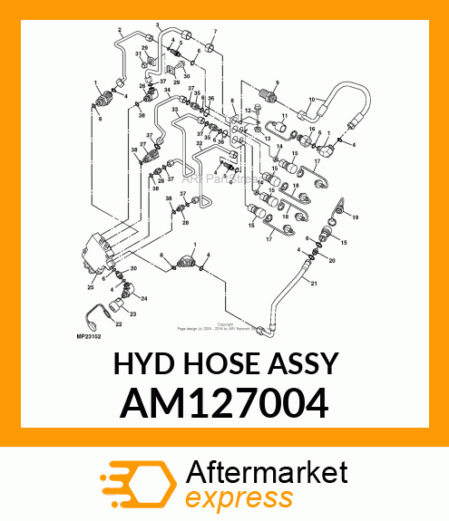 HYDRAULIC HOSE, HOSE, HYDRAULIC AM127004