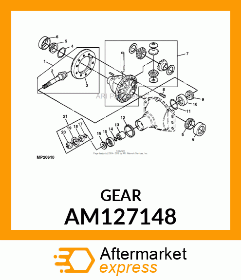 GEAR, W/PINION ASYS AM127148