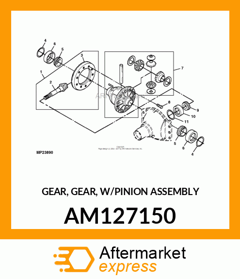 GEAR, GEAR, W/PINION ASSEMBLY AM127150