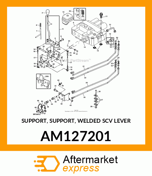 SUPPORT, SUPPORT, WELDED SCV LEVER AM127201