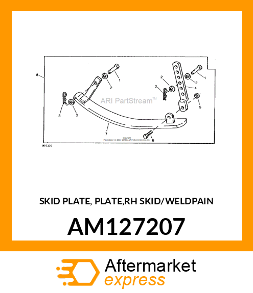 SKID PLATE, PLATE,RH SKID/WELDPAIN AM127207